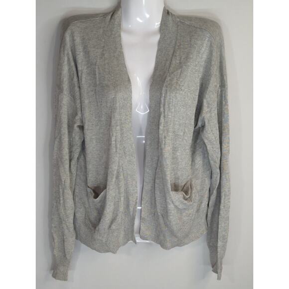 J. Crew Womens Gray Lyocell‎ Cotton Blend Open Cardigan Sweater Lagenlook Size M - Picture 1 of 9